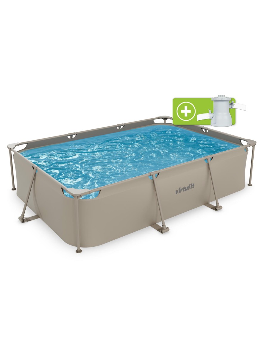 VIRTUFIT PROSTOKĄTNY BASEN 300 x 210 CM Z POMPĄ FILTRUJĄCĄ BEŻOWY VIRTUFIT PROSTOKĄTNY BASEN 300 x 210 CM Z POMPĄ FILTRUJĄCĄ BEŻOWY