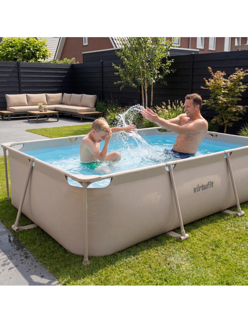 VIRTUFIT PROSTOKĄTNY BASEN 300 x 210 CM Z POMPĄ FILTRUJĄCĄ BEŻOWY VIRTUFIT PROSTOKĄTNY BASEN 300 x 210 CM Z POMPĄ FILTRUJĄCĄ BEŻOWY
