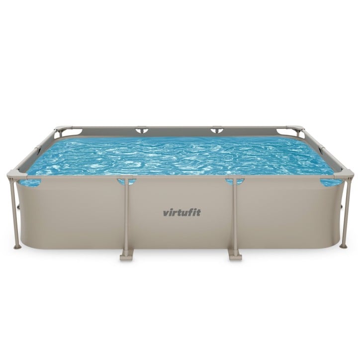 VIRTUFIT PROSTOKĄTNY BASEN 300 x 210 CM Z POMPĄ FILTRUJĄCĄ BEŻOWY