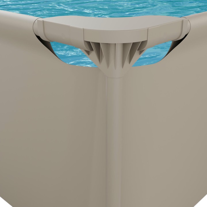 VIRTUFIT PROSTOKĄTNY BASEN 300 x 210 CM Z POMPĄ FILTRUJĄCĄ BEŻOWY