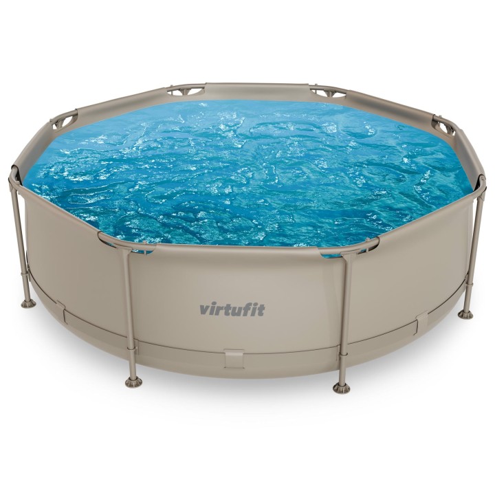 VIRTUFIT OKRĄGŁY BASEN 244 CM Z POMPĄ FILTRUJĄCĄ BEŻOWY