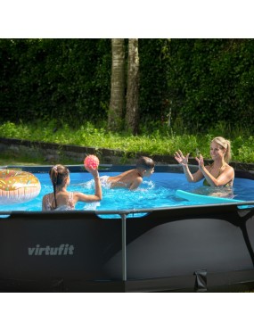 VIRTUFIT OKRĄGŁY BASEN 305 CM Z POMPĄ FILTRUJĄCĄ ANTRACYTOWY
