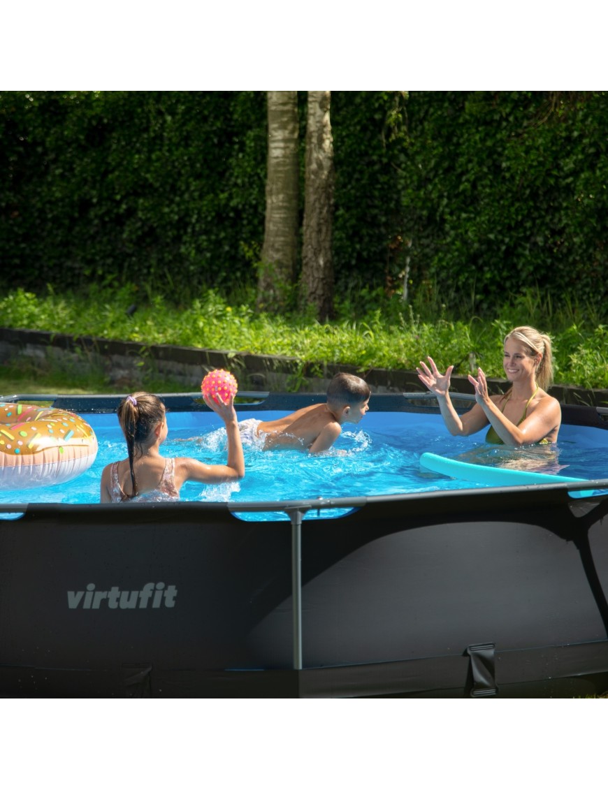 VIRTUFIT OKRĄGŁY BASEN 305 CM Z POMPĄ FILTRUJĄCĄ ANTRACYTOWY VIRTUFIT OKRĄGŁY BASEN 305 CM Z POMPĄ FILTRUJĄCĄ ANTRACYTOWY