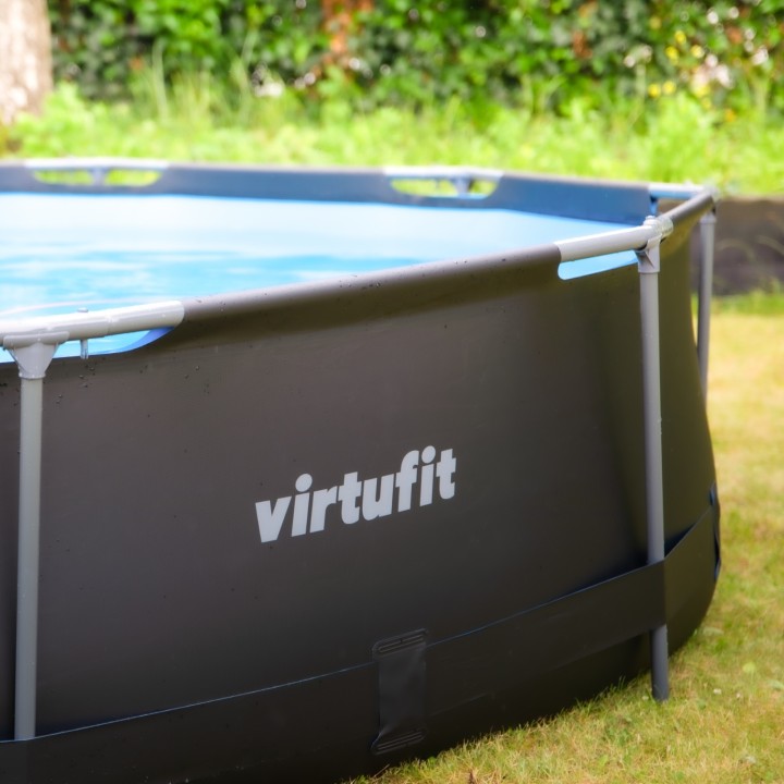 VIRTUFIT OKRĄGŁY BASEN 305 CM Z POMPĄ FILTRUJĄCĄ ANTRACYTOWY