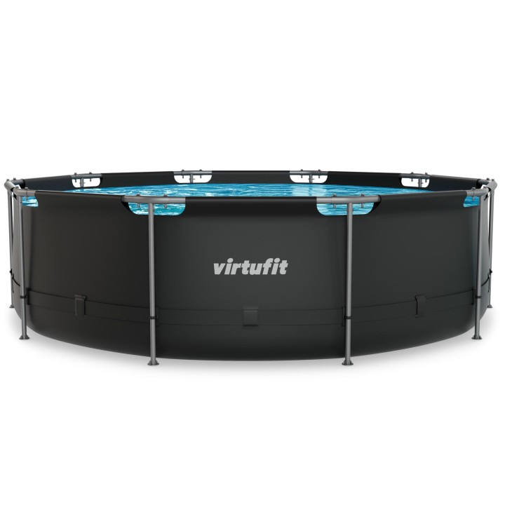 VIRTUFIT OKRĄGŁY BASEN 366 CM Z POMPĄ FILTRUJĄCĄ ANTRACYTOWY