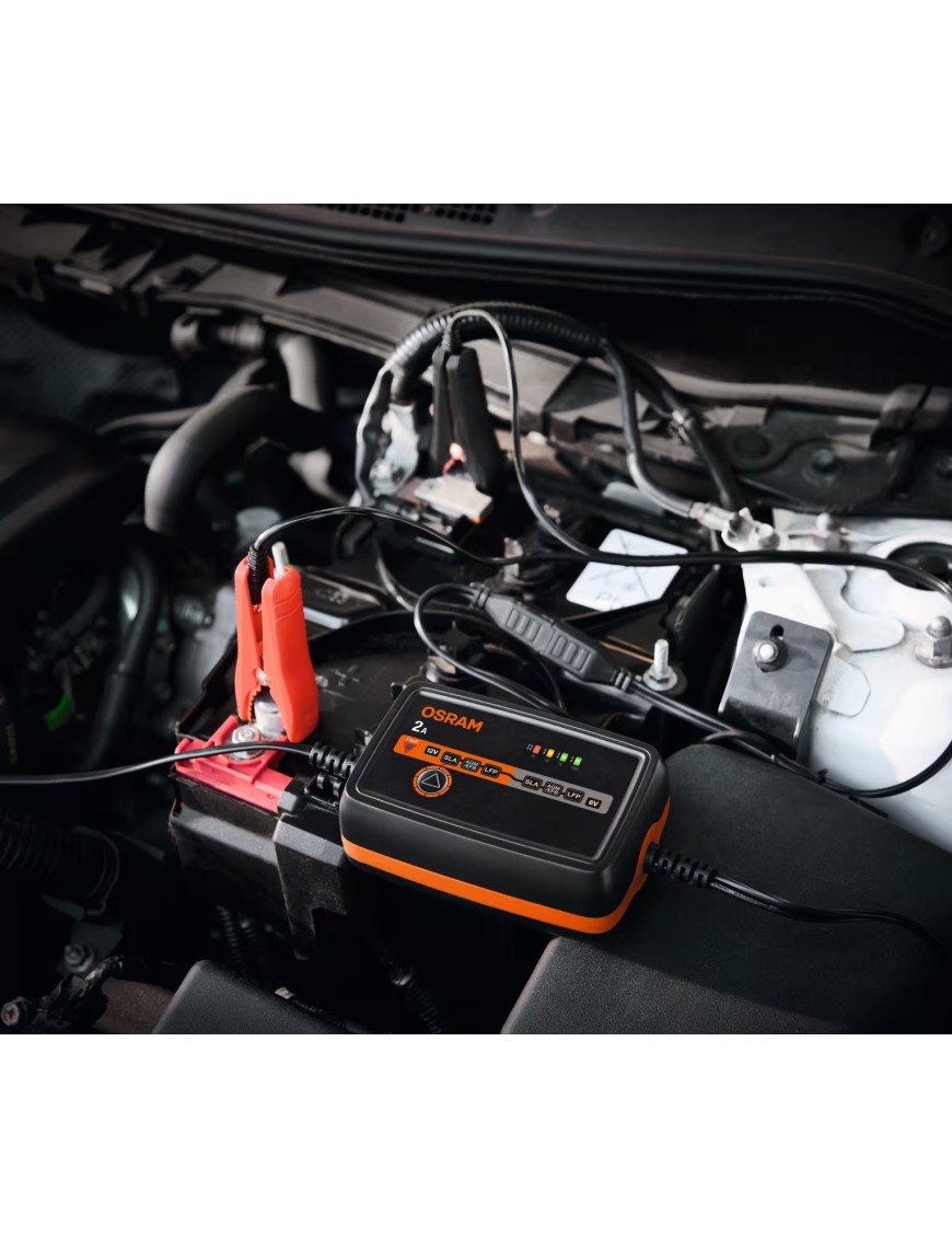 OSRAM BATTERYcharge 1002 – inteligentny prostownik 6/12 V, 2 A, IP65