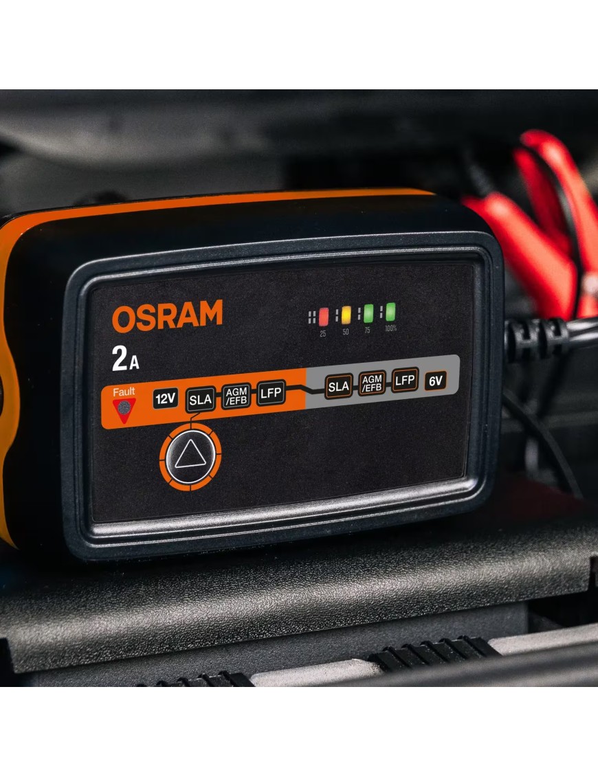 OSRAM BATTERYcharge 1002 – inteligentny prostownik 6/12 V, 2 A, IP65