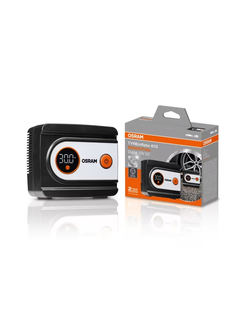 OSRAM TYREinflate 612 ESSENTIAL OTI612ESN – cyfrowy kompresor do opon 12 V, 6,9 bar