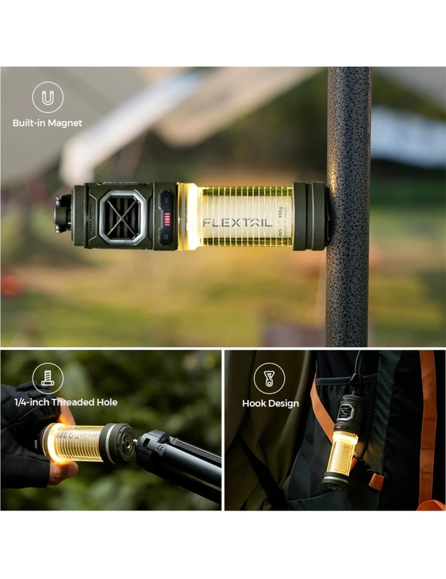 FLEXTAIL TINY REPELLER S – odstraszacz komarów 2w1 z lampą LED 400 lm, zielony
