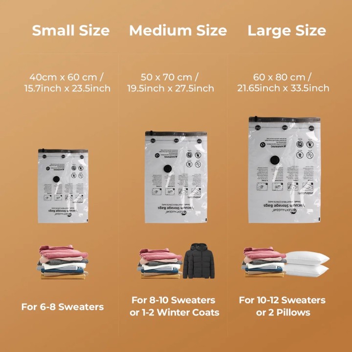 FLEXTAIL Vacuum Storage Bags S – worki próżniowe 40 × 60 cm, 4 szt. - ujęcie 2