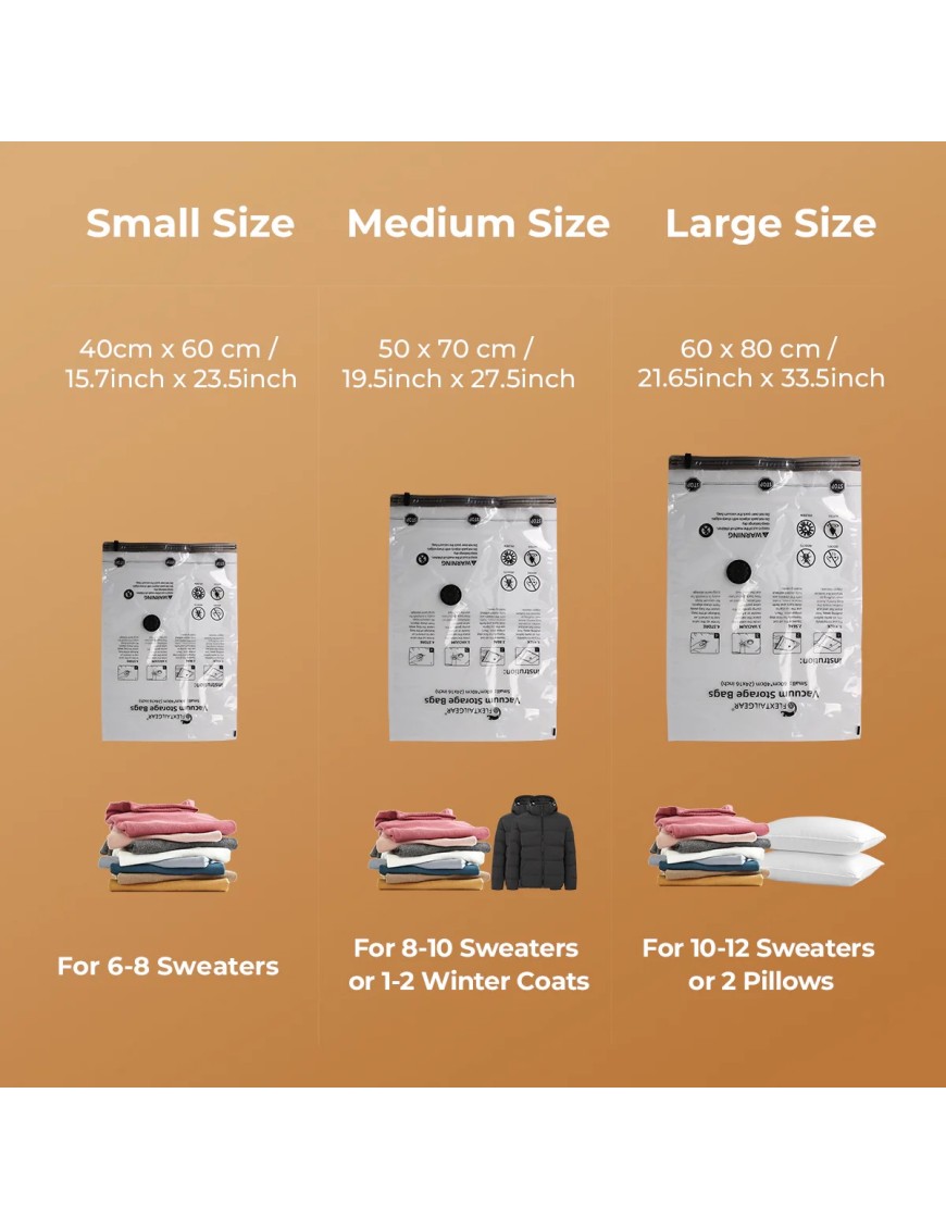 FLEXTAIL Vacuum Storage Bags L – worki próżniowe 60 × 80 cm, 4 szt.