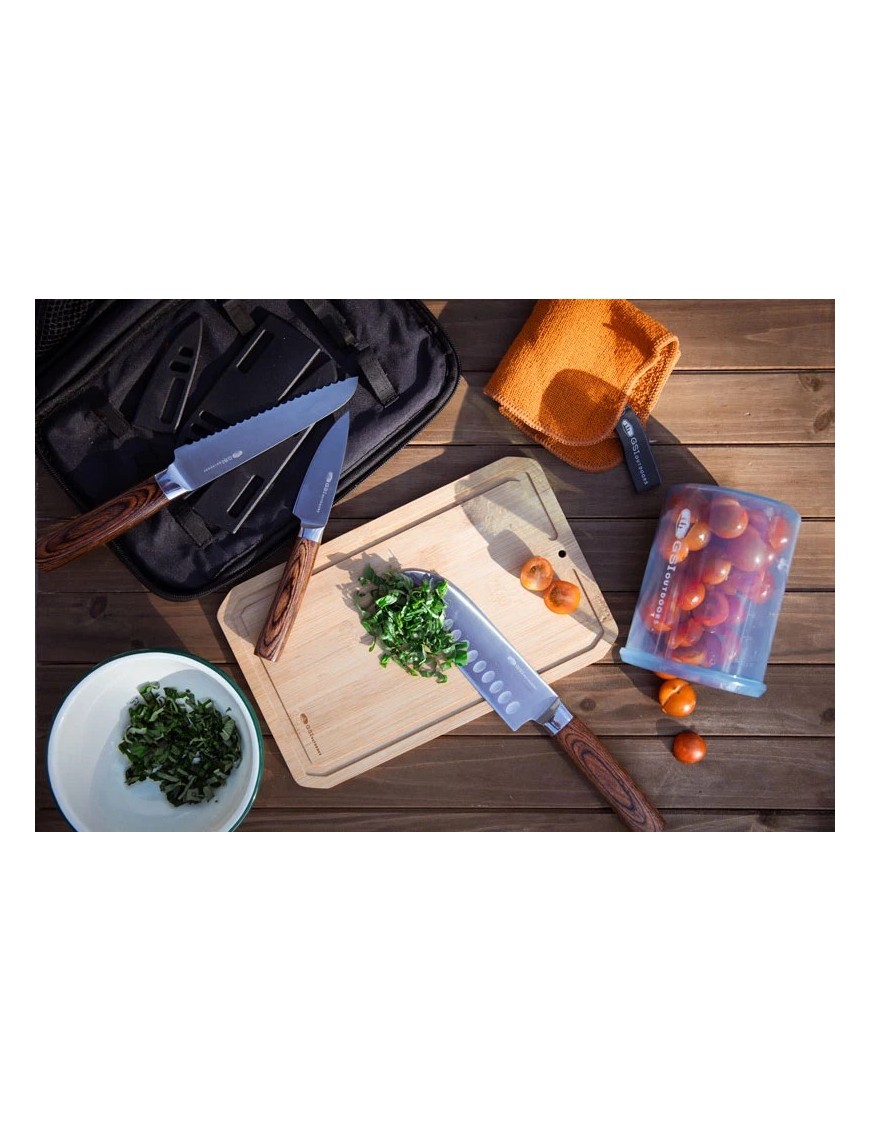 GSI Outdoors RAKAU Knife Set – zestaw 3 noży turystycznych z deską i etui