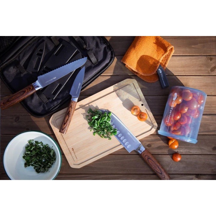 GSI Outdoors RAKAU Knife Set – zestaw 3 noży turystycznych z deską i etui - ujęcie 5