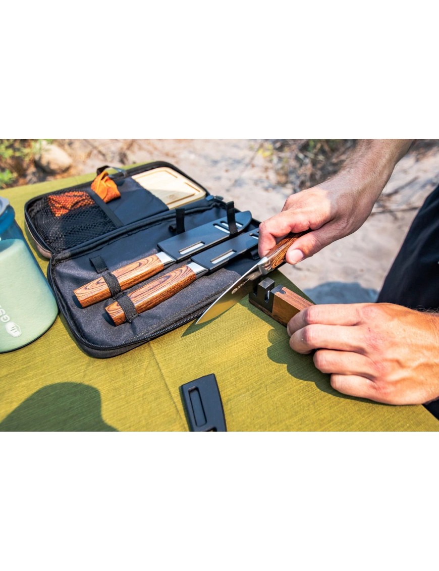 GSI Outdoors RAKAU Knife Set – zestaw 3 noży turystycznych z deską i etui