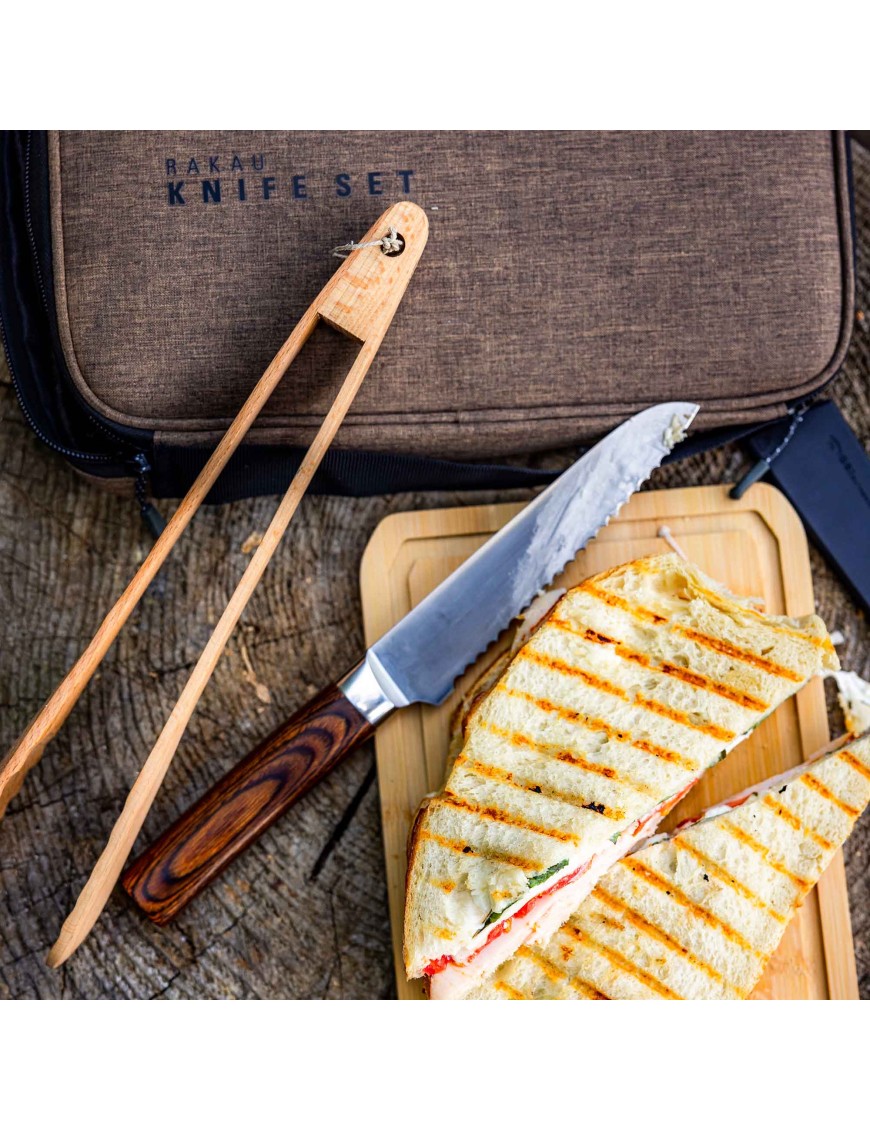 GSI Outdoors RAKAU Knife Set – zestaw 3 noży turystycznych z deską i etui