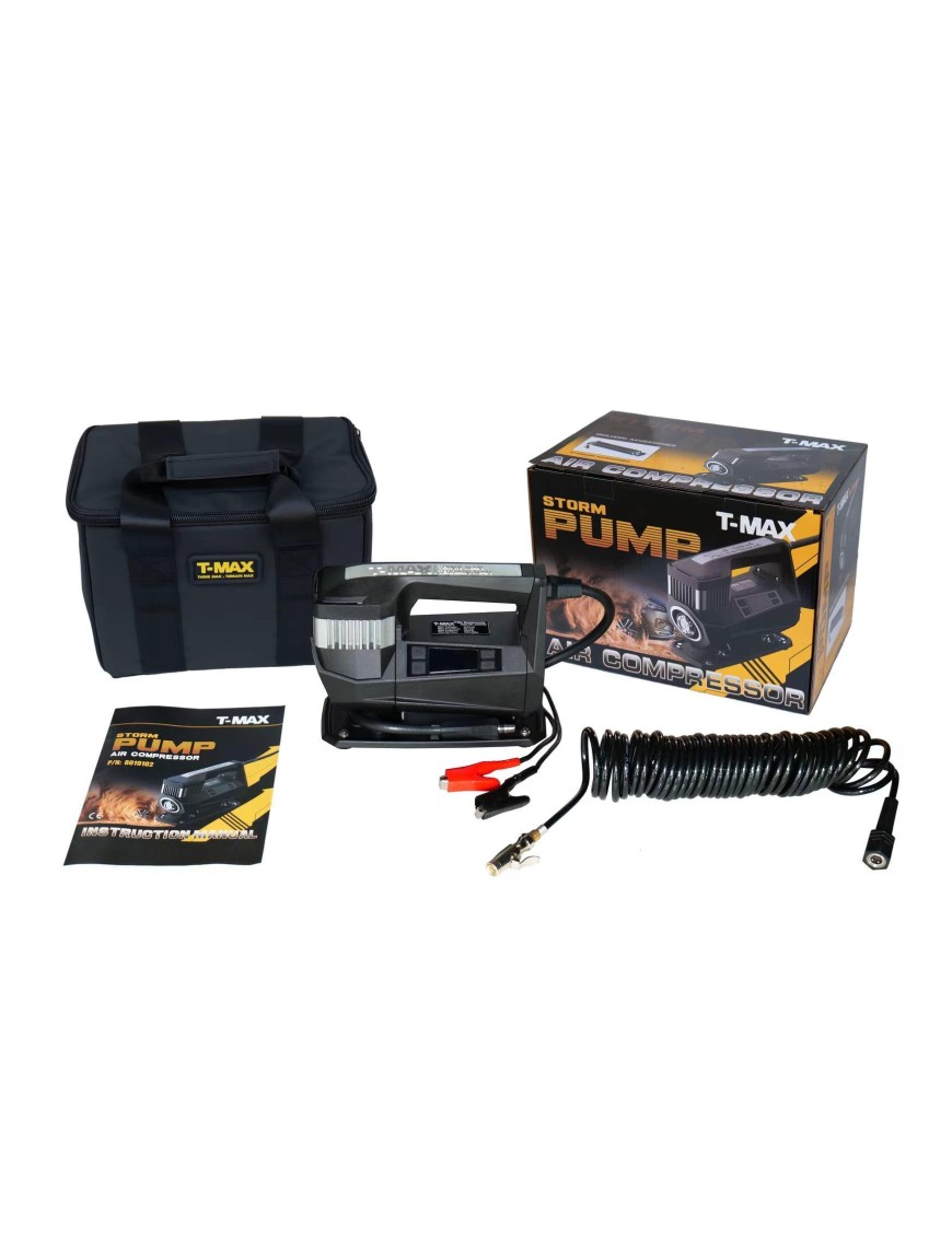 T-MAX Storm Pump – kompresor samochodowy 12 V, 190 l/min, 150 PSI