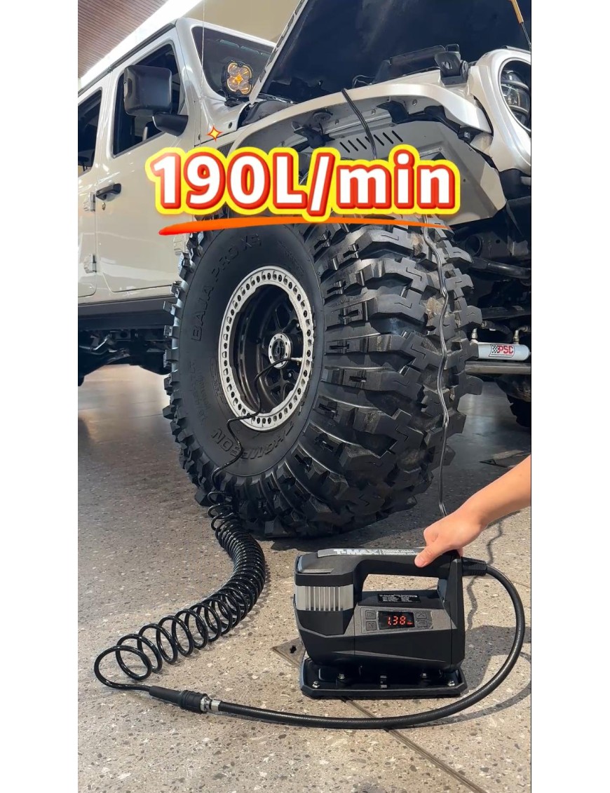 T-MAX Storm Pump – kompresor samochodowy 12 V, 190 l/min, 150 PSI