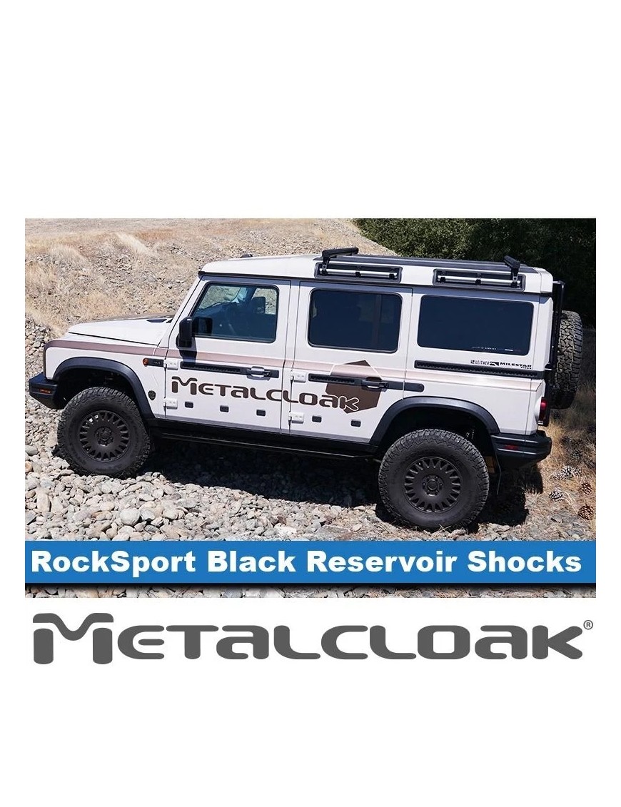 MetalCloak RockSport BLACK – tylne amortyzatory Ineos Grenadier, korpus 2,5″, 8-stopniowa regulacja