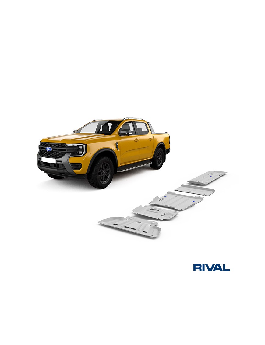 RIVAL 23333.1888.2.6 – komplet osłon podwozia 6 mm Ford Ranger 2022– / VW Amarok 2023–
