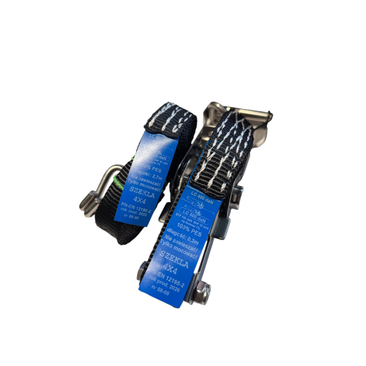 Pas mocujący 25mm 2 częściowy napinacz 3m z hakami pazurowymi LC 400 daN Szekla4x4.pl - ujęcie 3