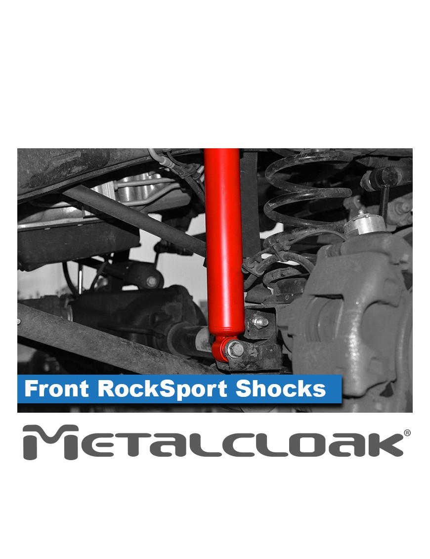 MetalCloak RockSport RED Long(er) – przednie amortyzatory, Wrangler JK