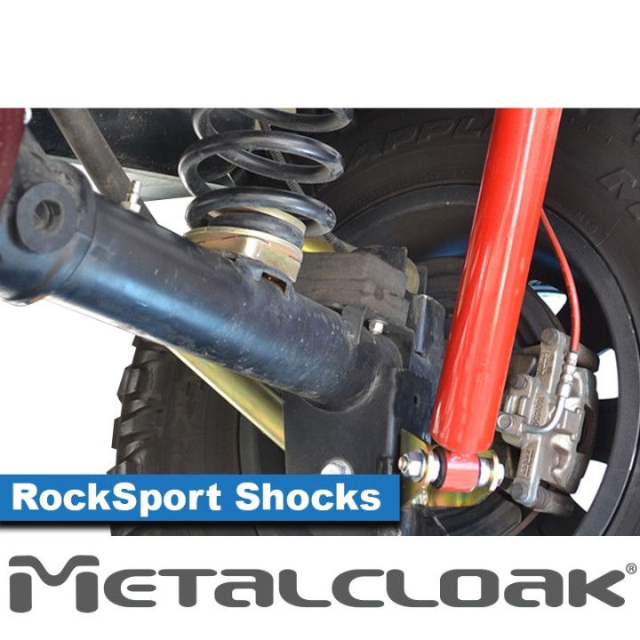 MetalCloak RockSport RED Long(er) – tylne amortyzatory z relokacją, JK - ujęcie 3