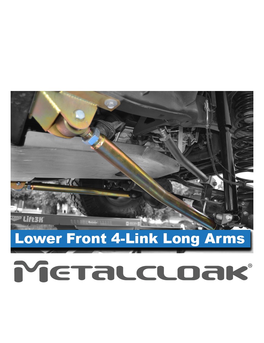 MetalCloak Duroflex – dolne przednie wahacze długie 4-Link, Jeep Wrangler JK