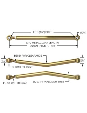 MetalCloak Duroflex – dolne przednie wahacze długie 4-Link, Jeep Wrangler JK