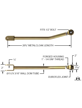 MetalCloak Duroflex – górne przednie wahacze długie 4-Link, Jeep Wrangler JK/JL i Gladiator JT