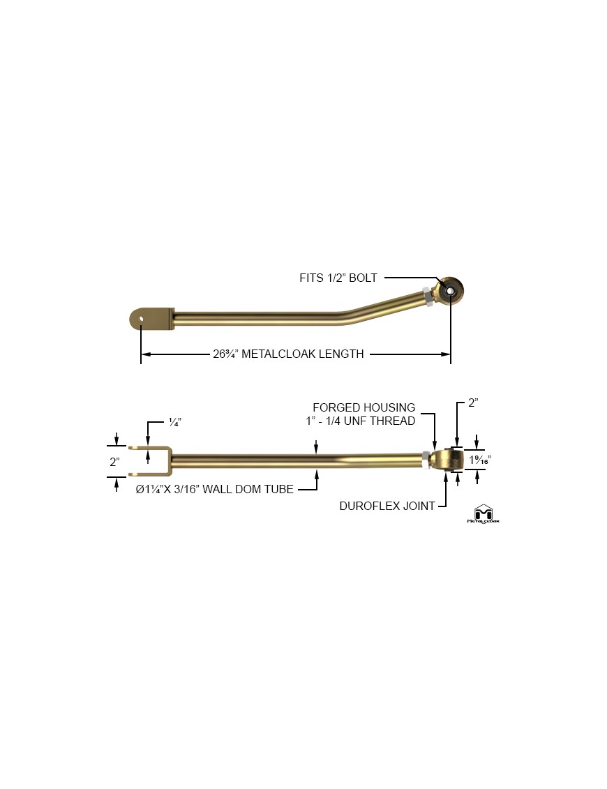 MetalCloak Duroflex – górne przednie wahacze długie 4-Link, Jeep Wrangler JK/JL i Gladiator JT
