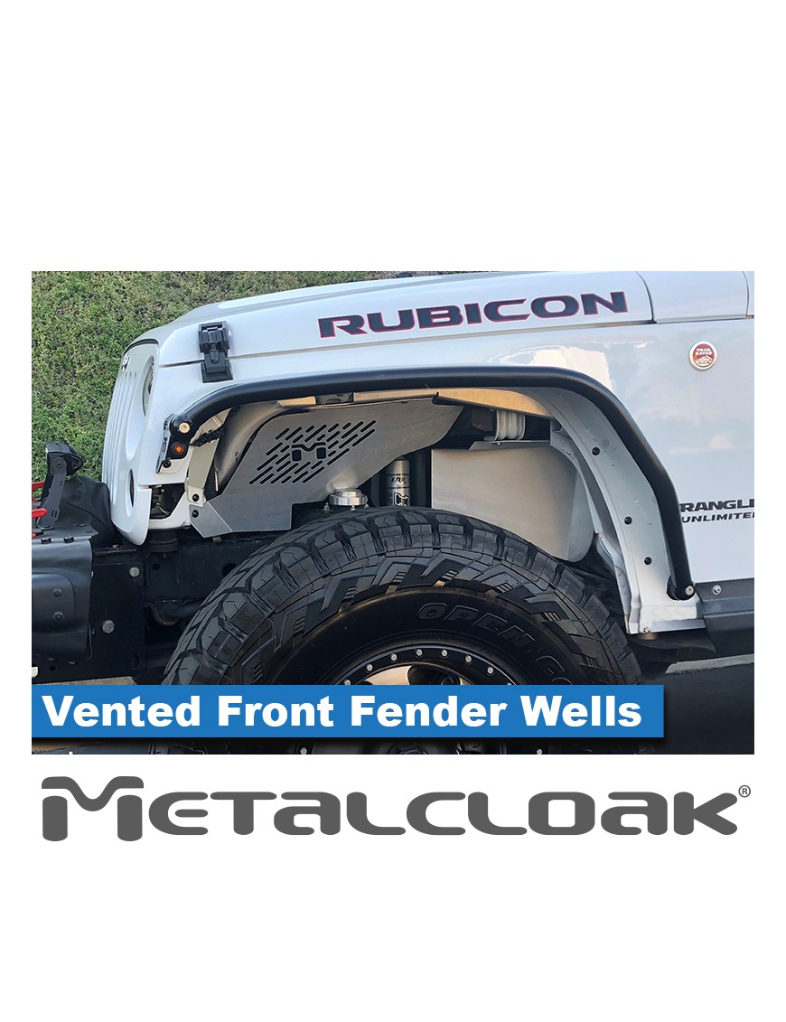 Aluminiowe nadkola wewnetrzne przednie wentylowane Jeep Wrangler JK MetalCloak