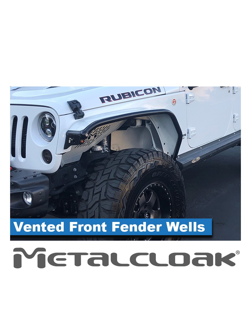 Aluminiowe nadkola wewnetrzne przednie wentylowane Jeep Wrangler JK MetalCloak