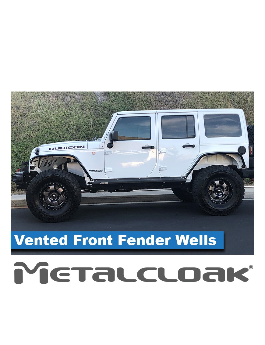 Aluminiowe nadkola wewnetrzne przednie wentylowane Jeep Wrangler JK MetalCloak