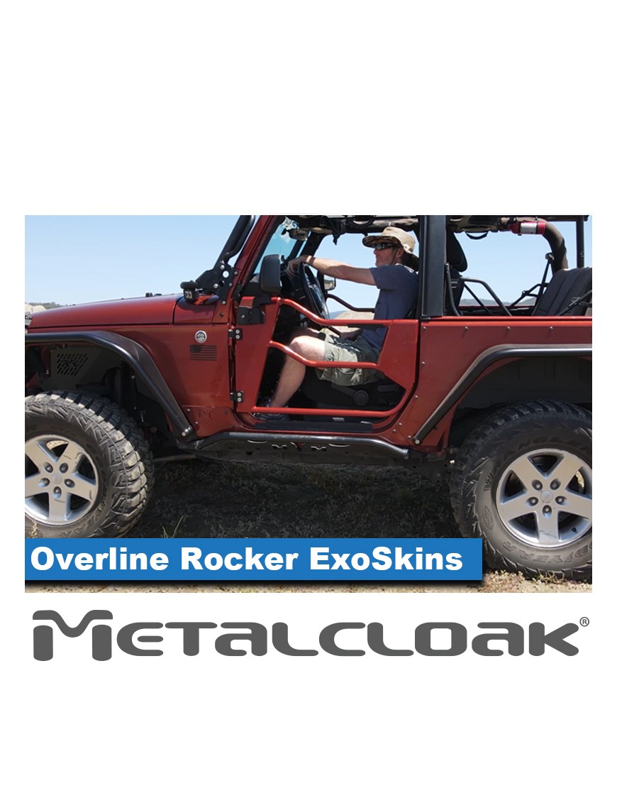 Nakladki progowe ExoSkin Overline stal Jeep Wrangler JK 2-drzwiowy MetalCloak