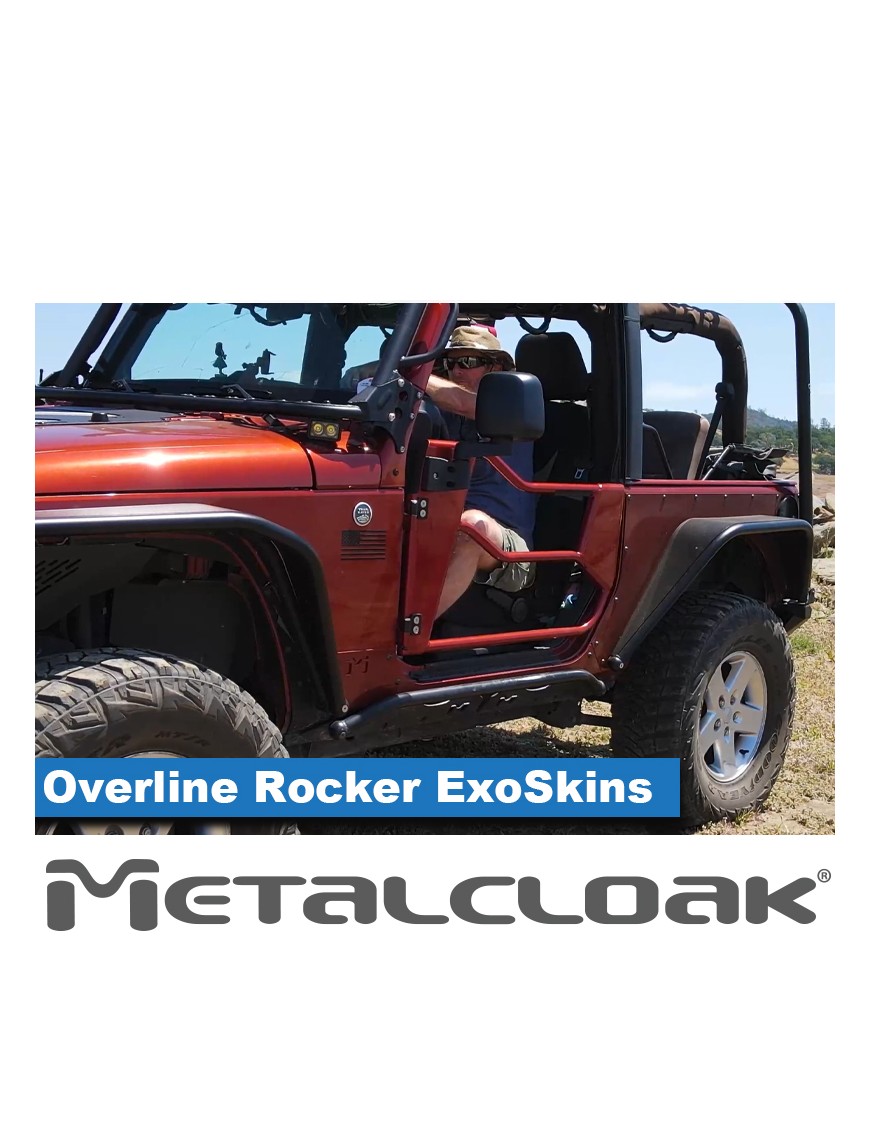 Nakladki progowe ExoSkin Overline stal Jeep Wrangler JK 2-drzwiowy MetalCloak