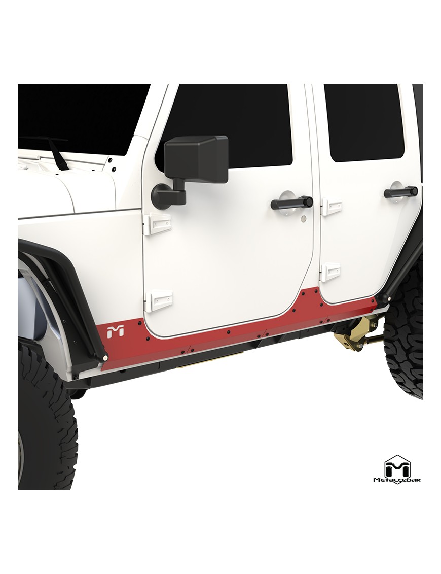 Nakladki progowe ExoSkin Overline stal Jeep Wrangler JK Unlimited 4-drzwiowy MetalCloak