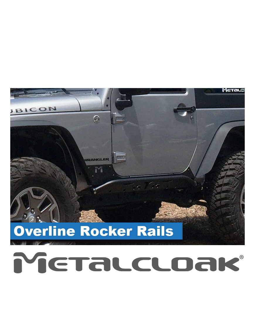 Progi rurowe rock slidery Overline Jeep Wrangler JK 2-drzwiowy MetalCloak