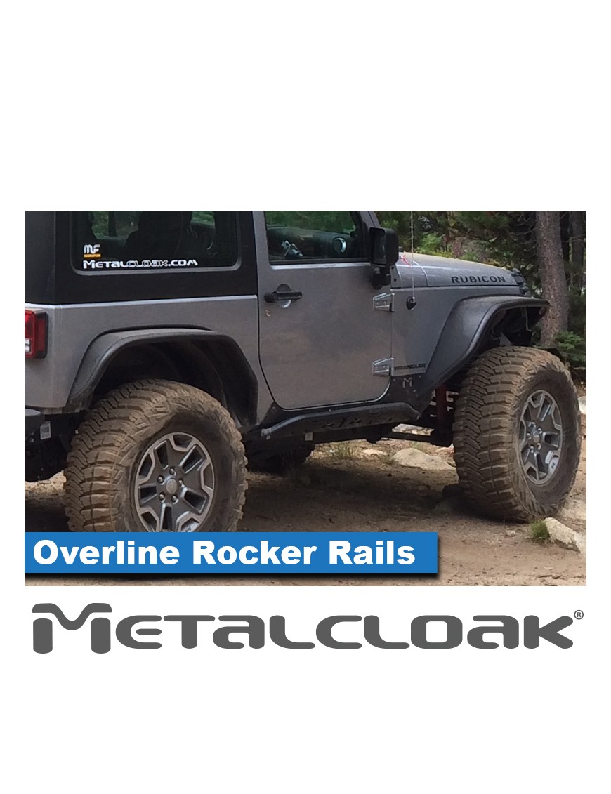 Progi rurowe rock slidery Overline Jeep Wrangler JK 2-drzwiowy MetalCloak