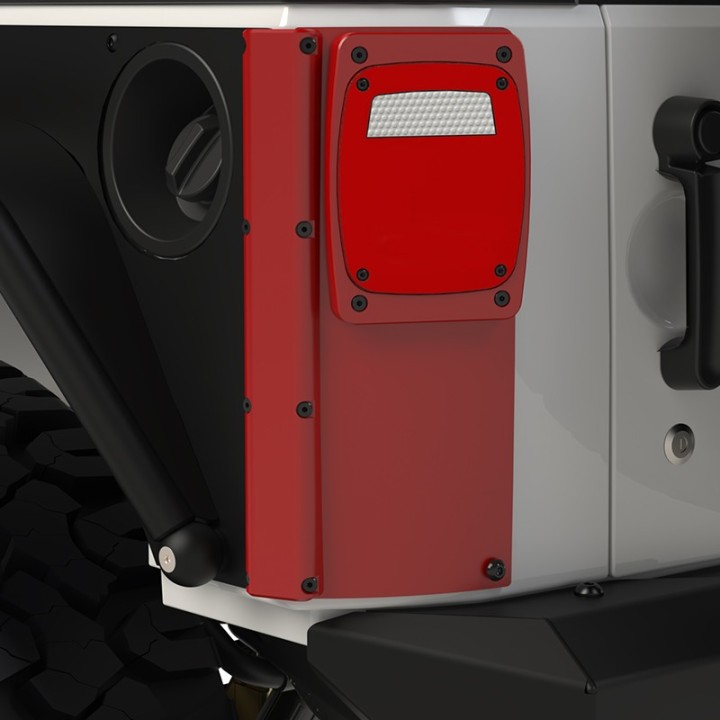 ExoCorner narozniki tylne z lampami LED obudowa aluminiowa Jeep Wrangler JK JKU MetalCloak - ujęcie 2