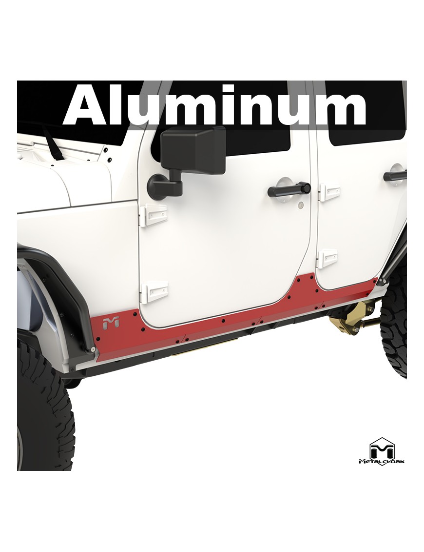 Nakladki progowe ExoSkin Overland ALUMINIUM Jeep Wrangler JK Unlimited 4-drzwiowy MetalCloak