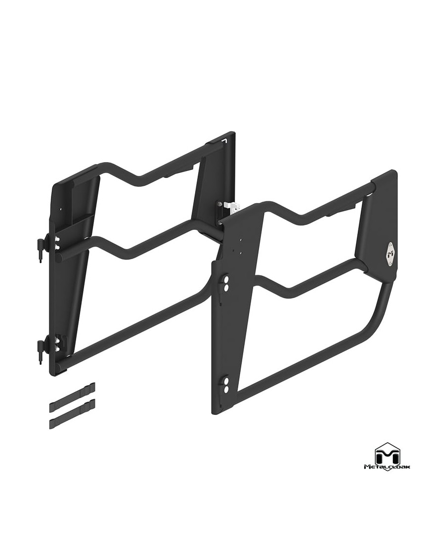 Drzwi rurowe przednie Open Frame aluminium czarny proszek Jeep Wrangler JK JKU MetalCloak