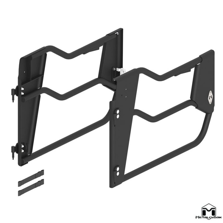 Drzwi rurowe przednie Open Frame aluminium czarny proszek Jeep Wrangler JK JKU MetalCloak