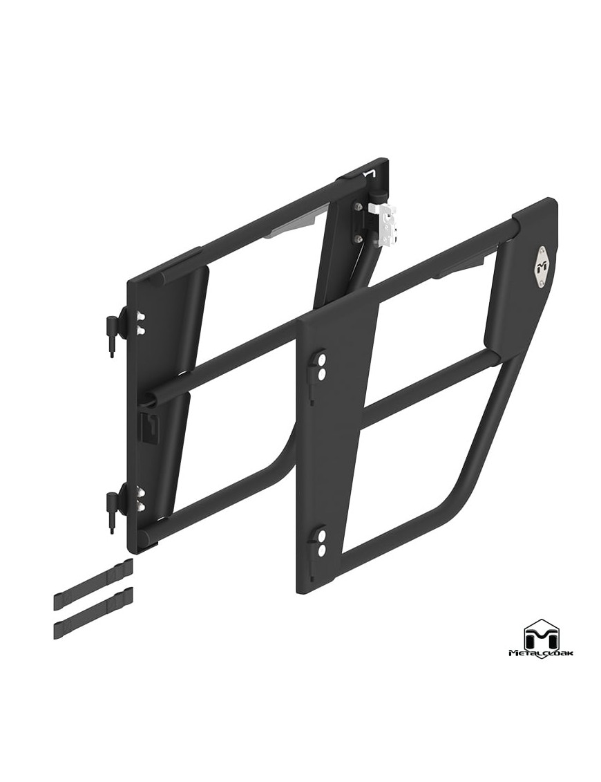Drzwi rurowe tylne Open Frame aluminium czarny proszek Jeep Wrangler JK Unlimited 4-drzwiowy MetalCloak