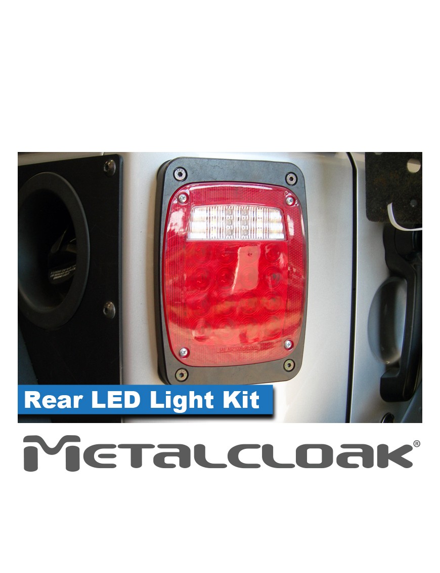 Lampy tylne LED Lo-Profile obudowa aluminiowa anodowana Jeep Wrangler JK MetalCloak