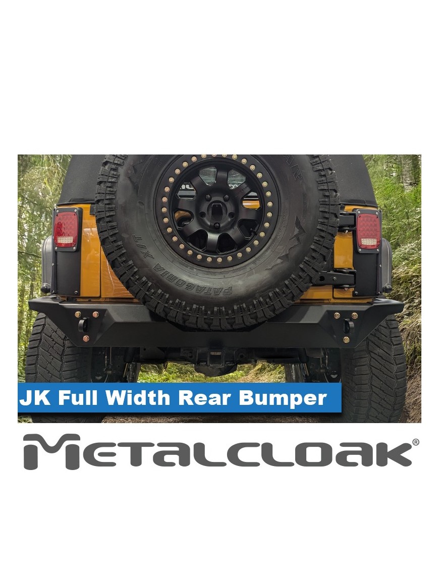 Zderzak tylny Full Duty Wide stal 3/16 cala czarny proszek Jeep Wrangler JK MetalCloak