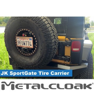 SportGate nosnik kola zapasowego na klape wzmocnienie zawiasy billet Jeep Wrangler JK MetalCloak - ujęcie 2