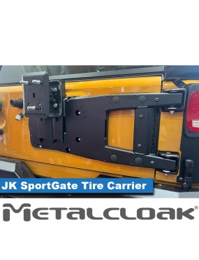 SportGate nosnik kola zapasowego na klape wzmocnienie zawiasy billet Jeep Wrangler JK MetalCloak