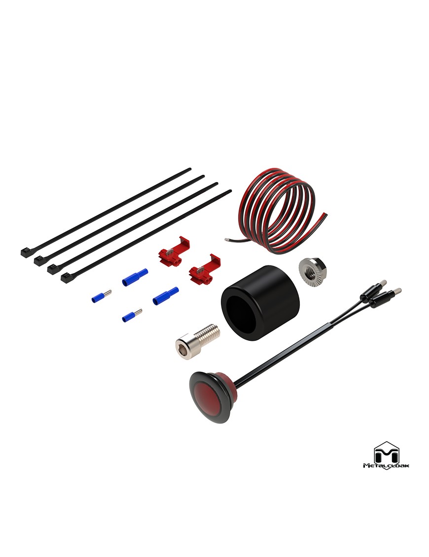 Trzecie swiatlo stop LED w obudowie z aluminium billet do nosnika kola Jeep Wrangler MetalCloak