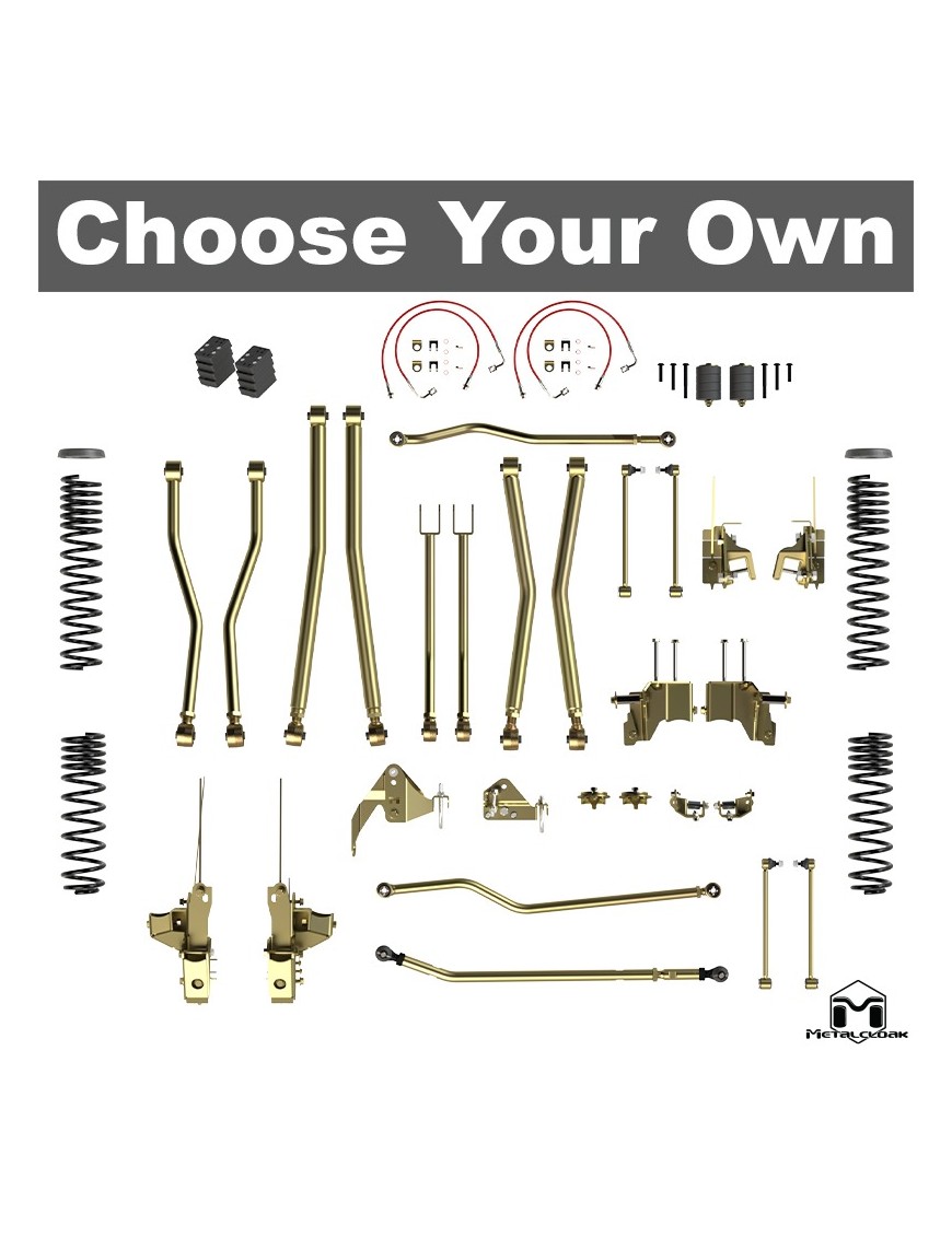 Zestaw zawieszenia long arm 4,5" 4-Link Long Arm Duroflex True Dual Rate Jeep Wrangler JK MetalCloak