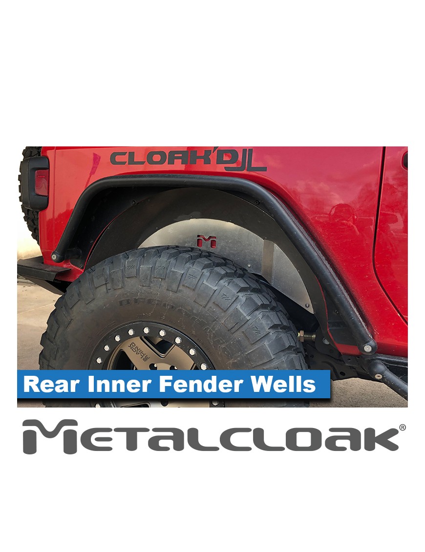Aluminiowe nadkola wewnetrzne tylne, komplet, JL Wrangler